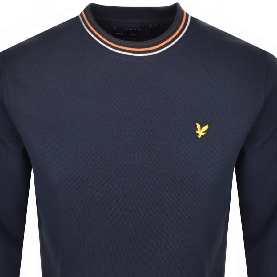 Alternative Image for ProductLyle And Scott Crew Neck Pique Sweatshirt Navy2